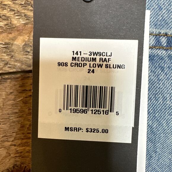 RE/DONE 90's Crop Low Slung Jeans in Medium Raf Size 24 NWT - Picture 4 of 8